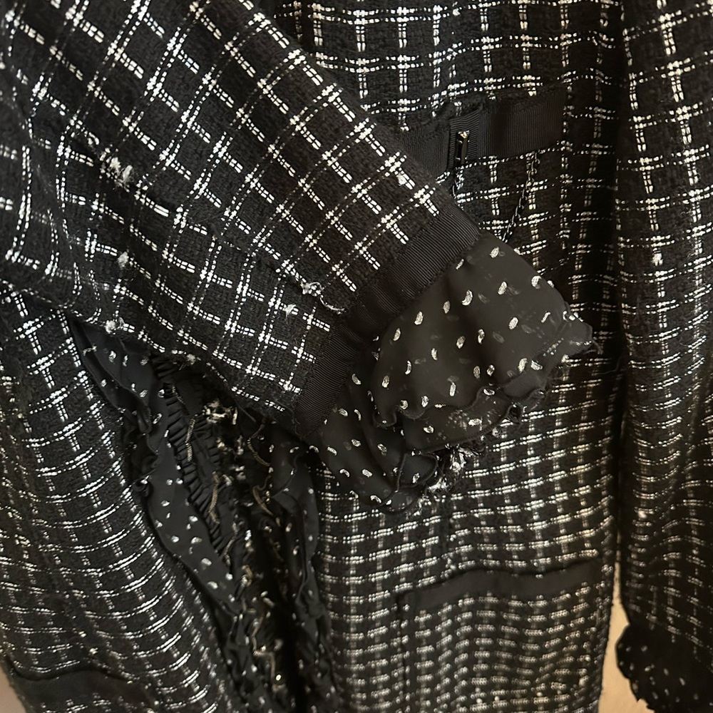 White House Black Market Black and White Checkered Blazer Size 14 - Picture 7 of 12